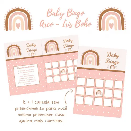 Baby Bingo Arco-íris Boho (60 Cartelas) pdf