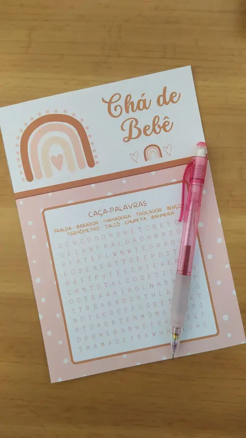 Kit Brincadeiras Chá de Bebê Arco-íris Boho (poá) (pdf)