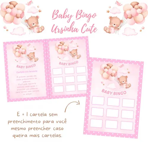 Baby Bingo Ursinha Cute (rosa Poá)- 100 Cartelas pdf