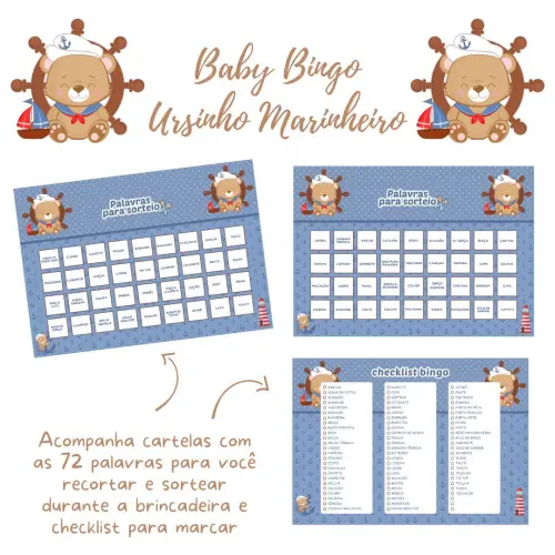 Baby Bingo Ursinho Marinheiro Cute (60 Cartelas) pdf