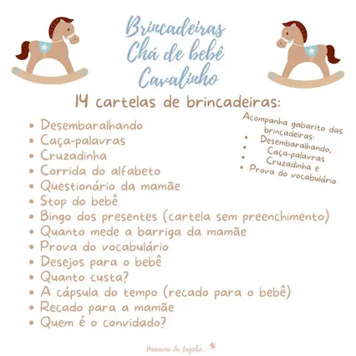 Kit Brincadeiras Chá de Bebê Cavalinho -pdf