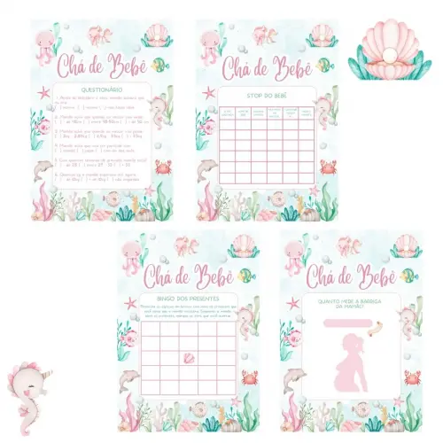 Kit Brincadeiras Chá de Bebê Fundo do Mar - pdf