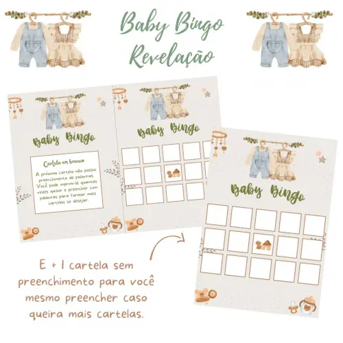 Baby Bingo Chá Revelação Vintage (60 Cartelas) pdf