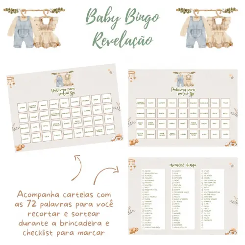 Baby Bingo Chá Revelação Vintage (60 Cartelas) pdf