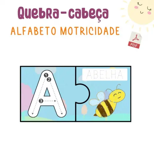 Quebra-cabeça Alfabeto Motricidade Letra Bastão (pdf)