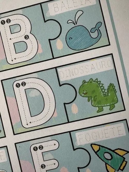Quebra-cabeça Alfabeto Motricidade Letra Bastão (pdf)