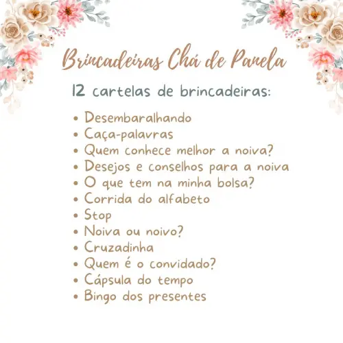 Kit Brincadeiras Chá de Panela Floral (pdf)