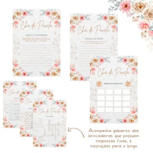 Kit Brincadeiras Chá de Panela Floral (pdf)