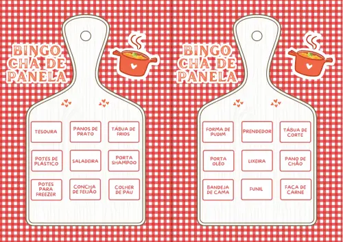 Bingo Chá de Panela Xadrez (100 Cartelas) - pdf