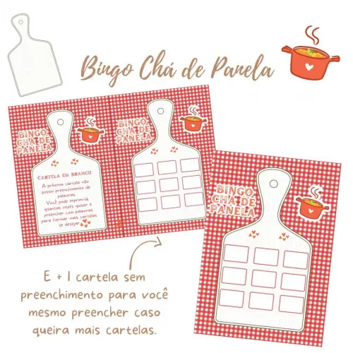 Bingo Chá de Panela Xadrez (100 Cartelas) - pdf