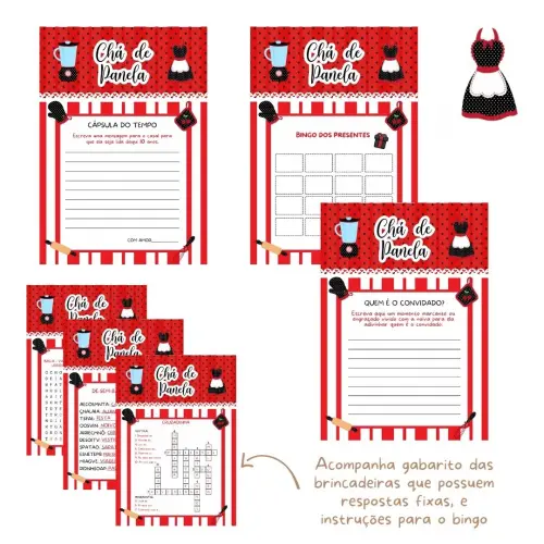 Kit Brincadeiras Chá de Panela (vermelho/preto) - pdf