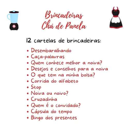 Kit Brincadeiras Chá de Panela (vermelho/preto) - pdf