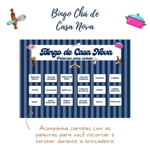 Bingo Chá de Casa Nova (100 Cartelas) - pdf