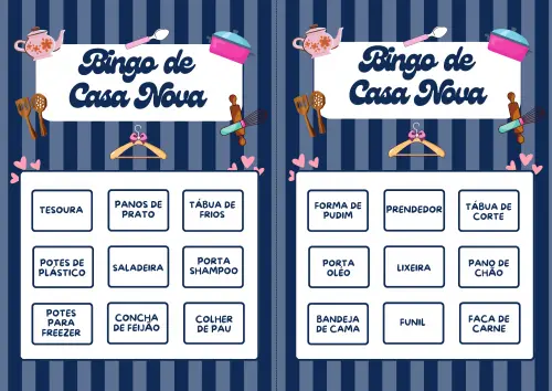 Bingo Chá de Casa Nova (100 Cartelas) - pdf