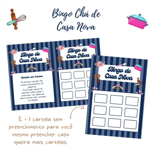 Bingo Chá de Casa Nova (100 Cartelas) - pdf
