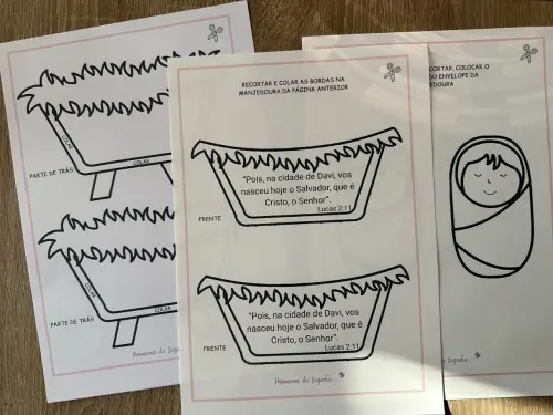 Cartão Manjedoura Menino Jesus (pdf)