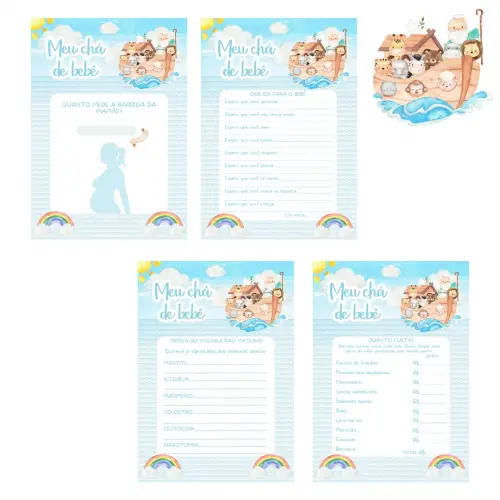 Kit Brincadeiras Chá de Bebê Arca de Noé -pdf