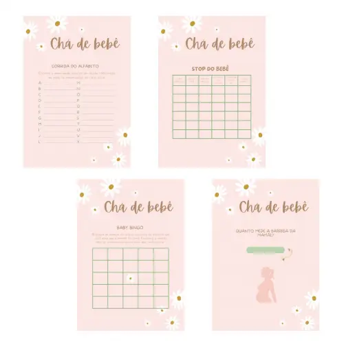 Kit Brincadeiras Chá de Bebê Margaridas (pdf)