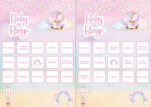 Baby Bingo Unicórnio (60 Cartelas) pdf