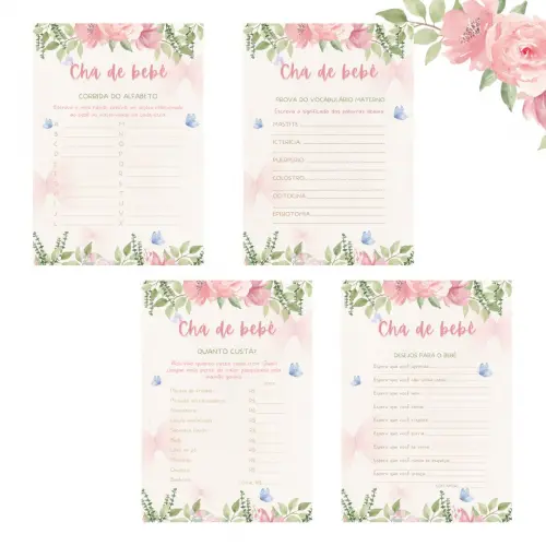 Kit Brincadeiras Chá de Bebê Floral (pdf)