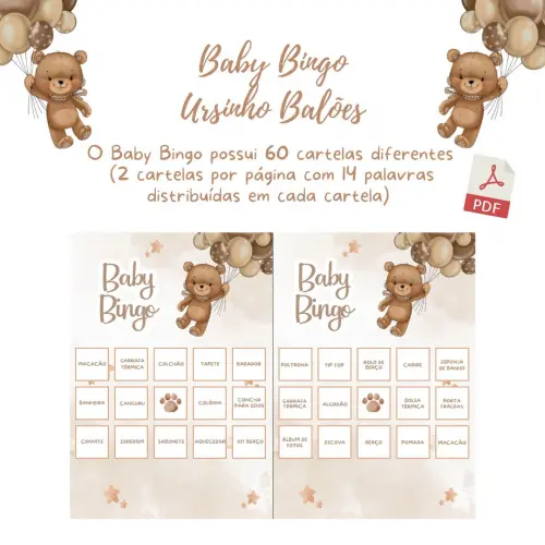 Baby Bingo Ursinho Balões (60 Cartelas) pdf