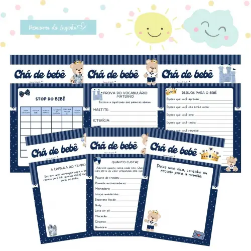 Kit Brincadeiras Chá de Bebê Ursinho Príncipe (pdf)