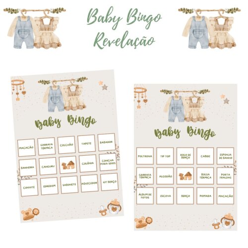 Baby Bingo Chá Revelação Vintage (60 Cartelas) pdf
