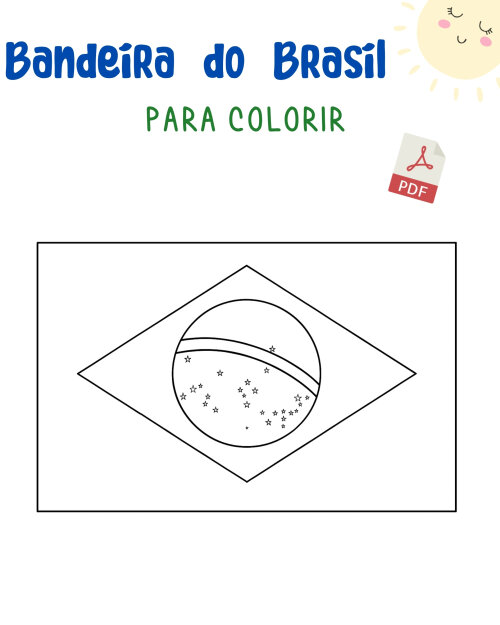 Bandeira do Brasil para colorir (PDF)