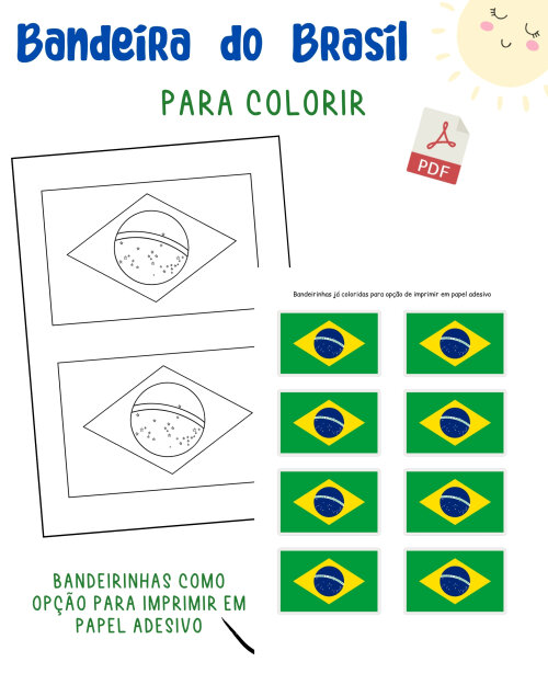 Bandeira do Brasil para colorir (PDF)