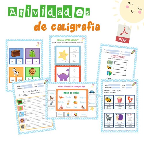 Caderno de atividades de caligrafia (letra cursiva) - PDF