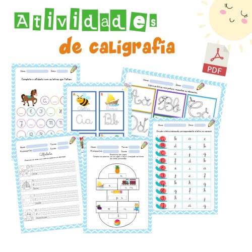 Caderno de atividades de caligrafia (letra cursiva) - PDF