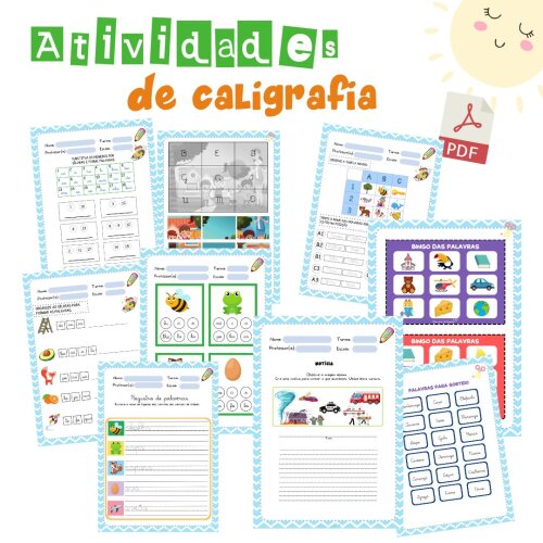 Caderno de atividades de caligrafia (letra cursiva) - PDF