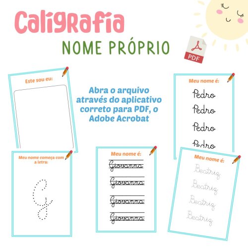 Caligrafia Nome Próprio (pdf editável escrita do nome)
