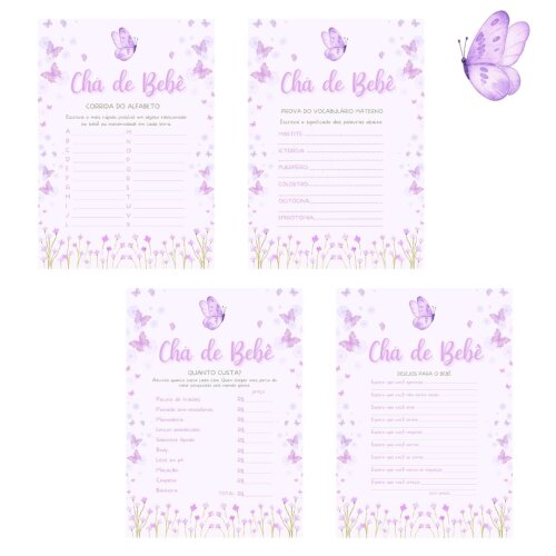Kit brincadeiras Chá de bebê Borboletas (PDF)