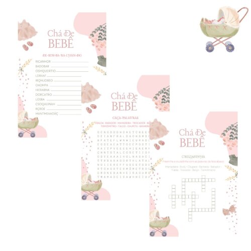 Kit brincadeiras Chá de bebê Vintage (PDF)