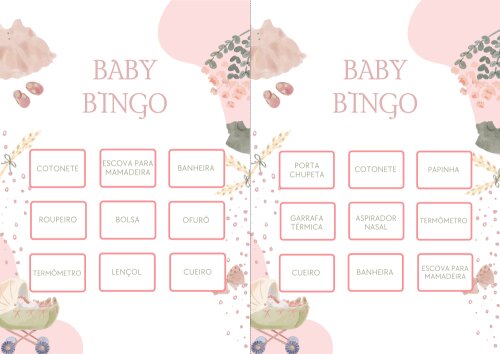 Baby Bingo Vintage - 100 cartelas (PDF)