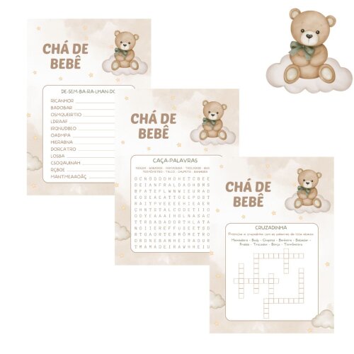 Kit brincadeiras Chá de bebê Ursinho (PDF)