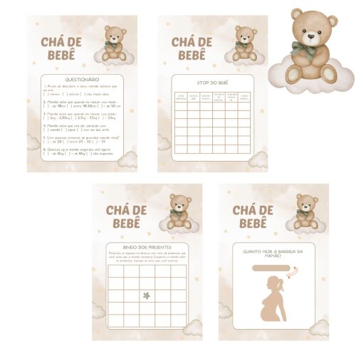Kit brincadeiras Chá de bebê Ursinho (PDF)