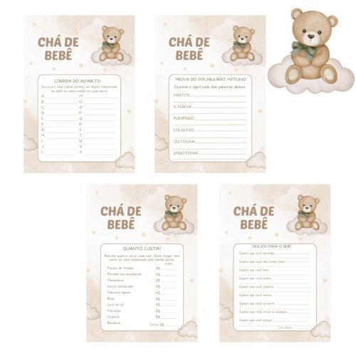 Kit brincadeiras Chá de bebê Ursinho (PDF)