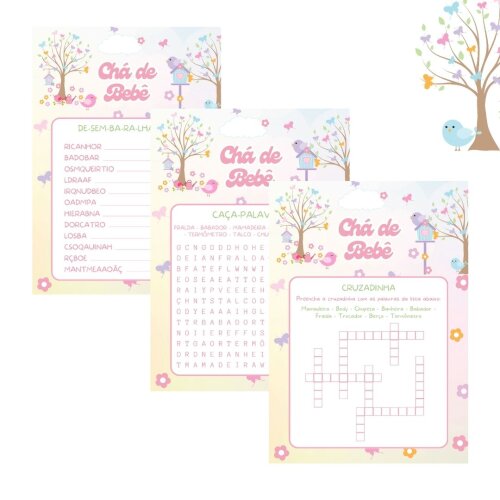 Kit Brincadeiras Chá de Bebê Jardim Encantado