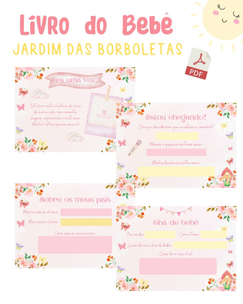 Diário do bebê - Jardim das Borboletas (PDF)