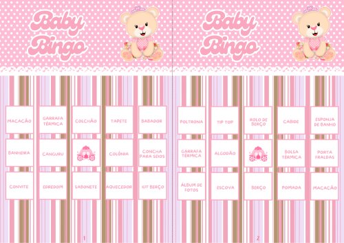 Baby Bingo Ursinha Princesa - 60 cartelas (PDF)