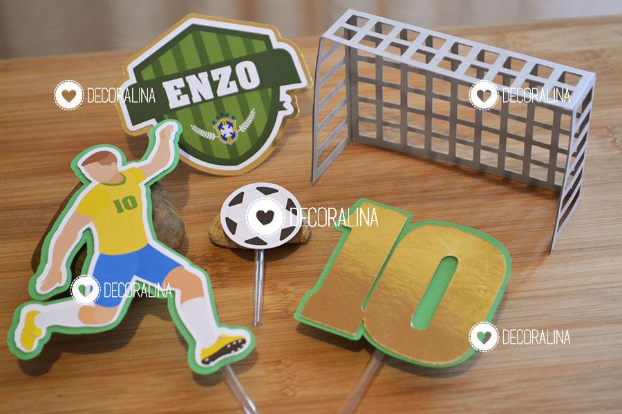 Topo de Bolo Futebol Cenário Futebol Brasil Seleção