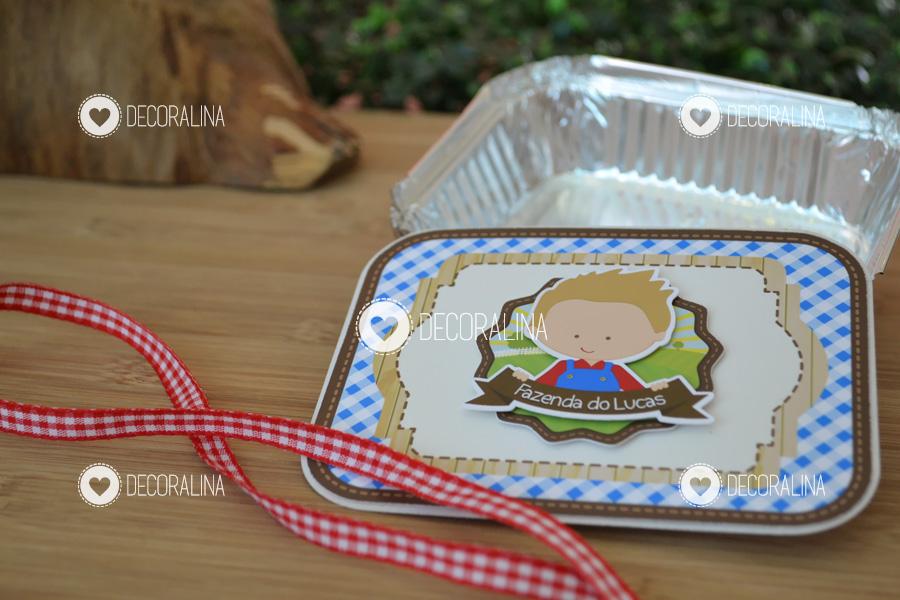 Lembrancinha Fazendinha Marmitinha Xadrez Fazendeiro Cute