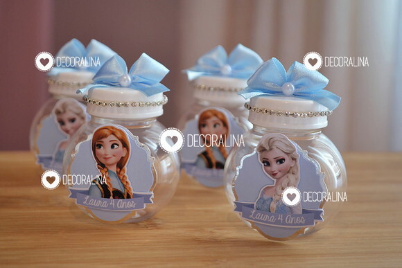 Lembrancinha Frozen Luxo Baleirinho Frozen Luxo Elsa Anna
