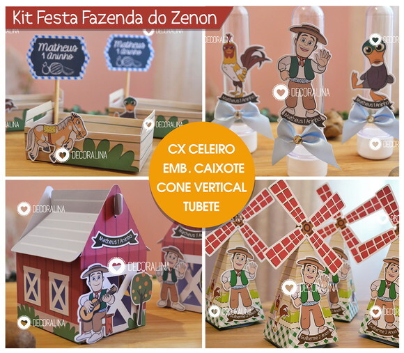 Kit Festa Fazenda do Zenon Lembrancinha Fazenda do Zenon