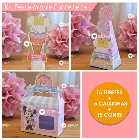 Kit Festa Minnie Confeiteira Lembrancinha Minnie Confeiteira