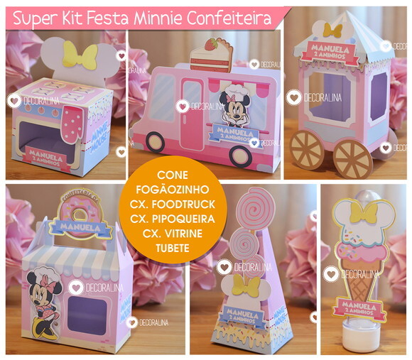 Kit Festa Minnie Confeiteira Lembrancinha Minnie Confeiteira