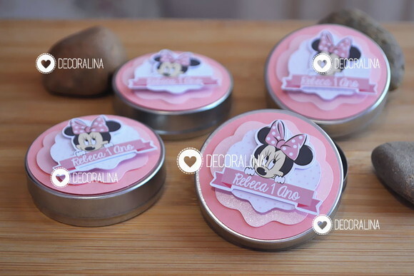 Lembrancinha Minnie Rosa Latinha Minnie Rosa