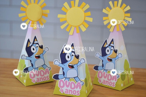 Lembrancinha Bluey e Bingo Cone Bluey e Bingo